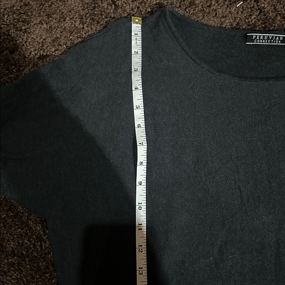 Peruvian Connection Charcoal Gray Top size Xl - Picture 10 of 11